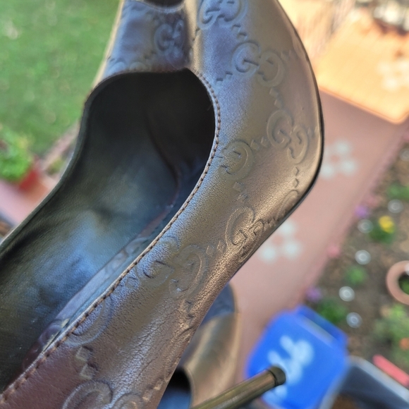 🔹️ Gucci 🔹️peep toes heels size 37/ 7 US ✨️🤎 - Picture 6 of 13